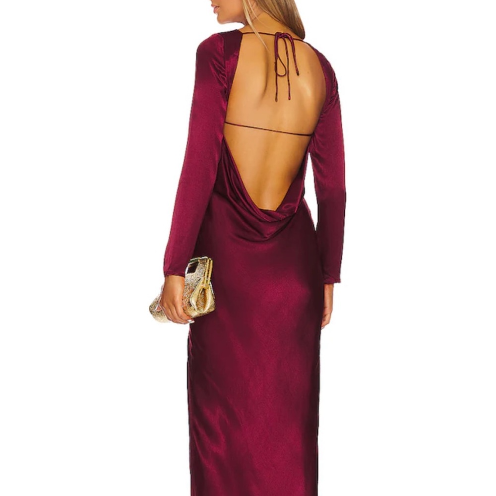REVOLVE River Bias Dress in Burgundy L